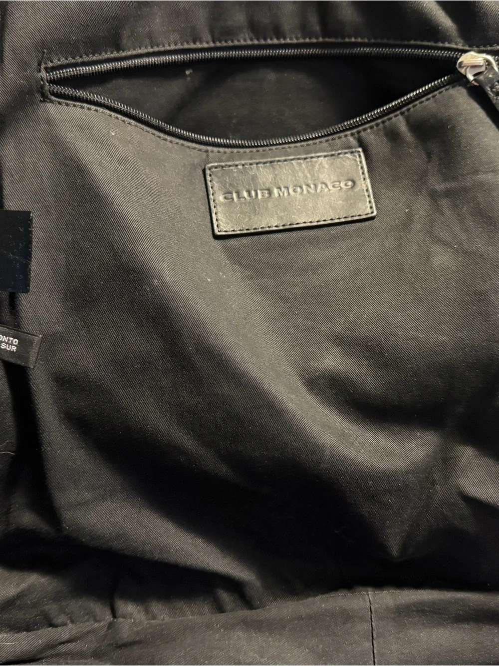 Club Monaco Black Leather Shoulder Bag with Buckle Straps - Picture 6 of 7